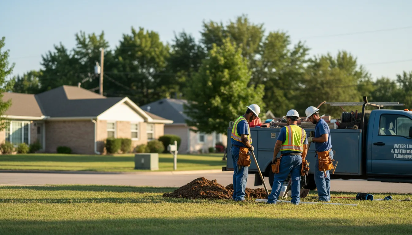 Residential water line and bathroom plumbing service in Hennessey, OK